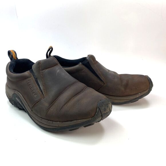 Merrell Jungle Brown Moc NuBuck Leather Slip-On Clog Shoes Size 9 Duel Density - Picture 1 of 10